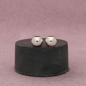 sterling silver 7mm spacer bead set (qty 2) charm pendant